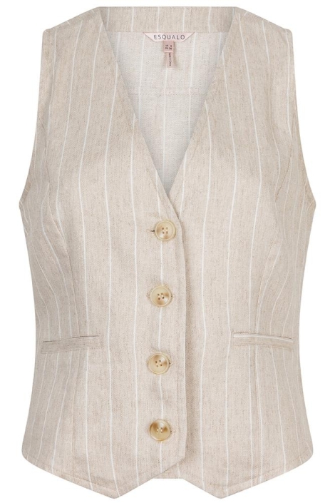 EsQualo gilet linen stripe